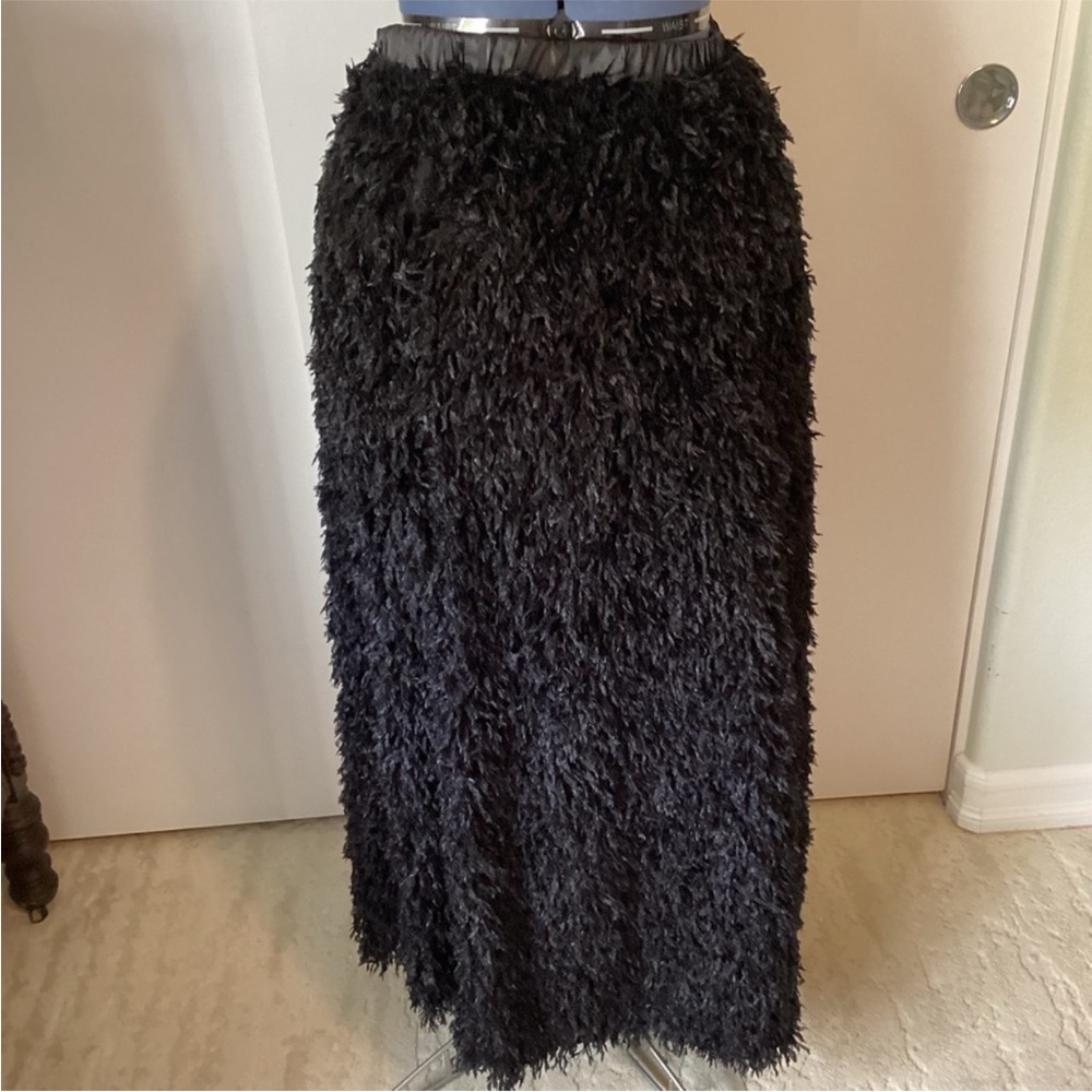 ANTHROPOLOGIE Sunday in Brooklyn Chantal Feathered Black Skirt - Picture 6 of 11